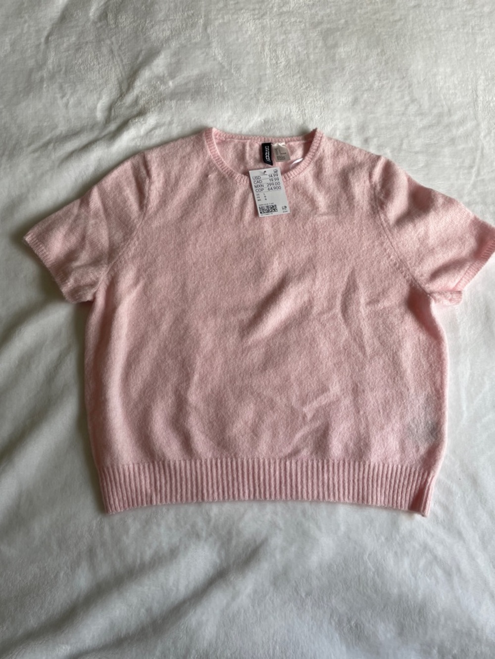 Divided Soft Pink Short-Sleeve Crewneck Sweater Pretty Cute H&M